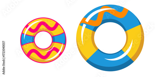 Two Vibrant Colorful Pool Rings for Summer Fun