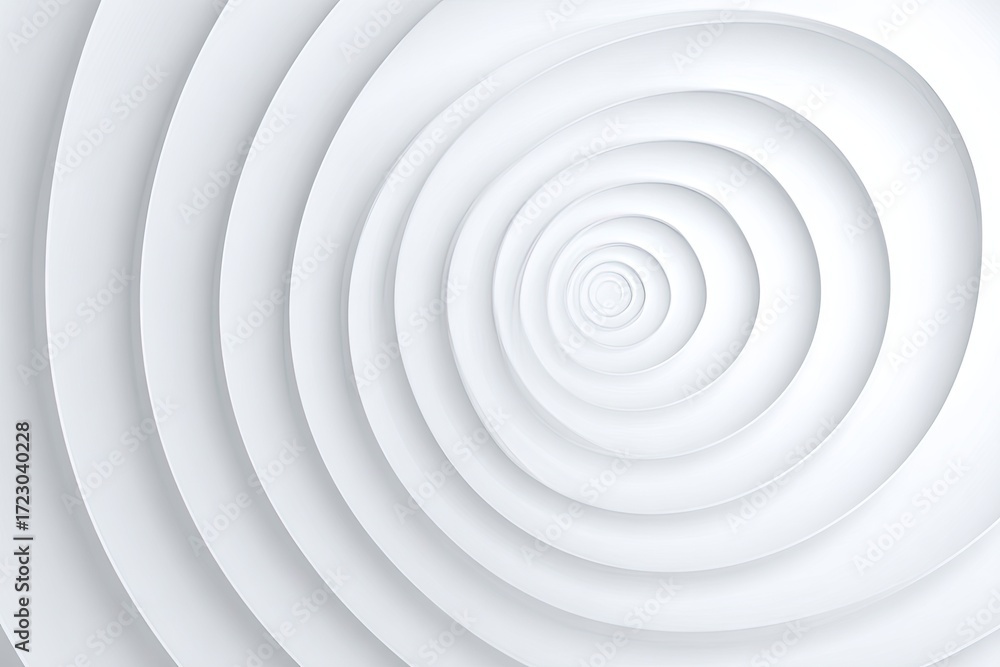 Fototapeta premium Abstract concentric circles in white (1)