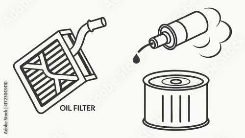 Automotive Oil Filter and Lubricant Change Diagram