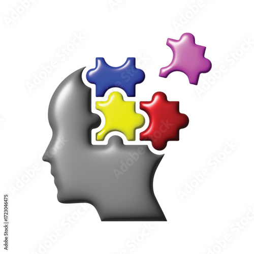 A symbolic illustration of the human mind as a complex puzzle