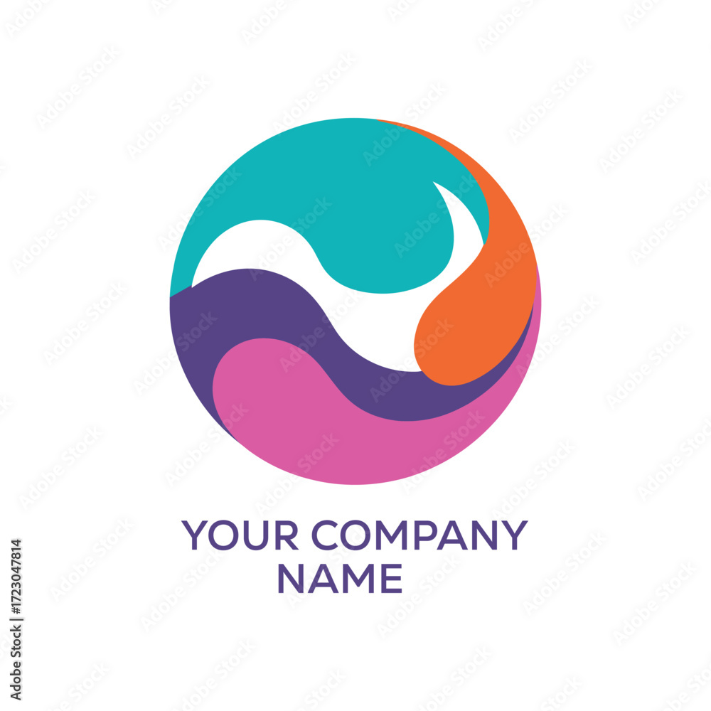 Fototapeta premium Abstract Colorful Circle Logo Design with Modern Shapes for Business and Branding