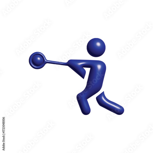 Athletic figure in action with a throwing motion