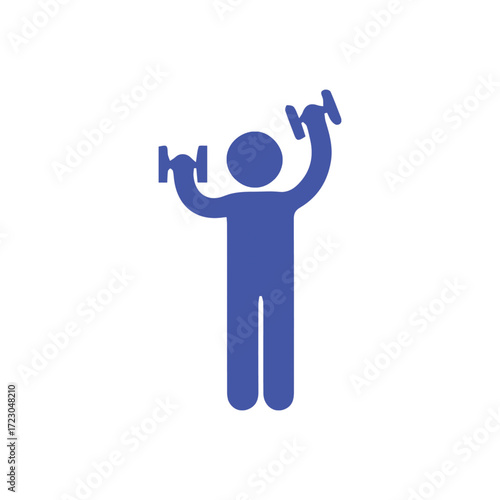 Fitness icon of a person lifting dumbbells, symbolizing weight training and exercise for a healthy lifestyle