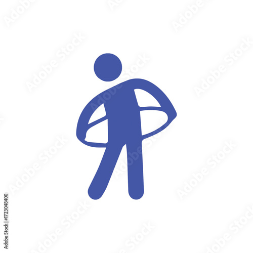 Illustration of a Person Holding a Hoop A Visual Depiction of Exercise and Activity