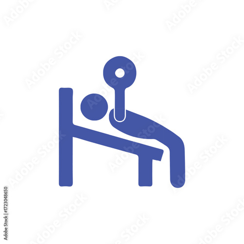 Person Exercising with Weightlifting Bench and Dumbbell Icon