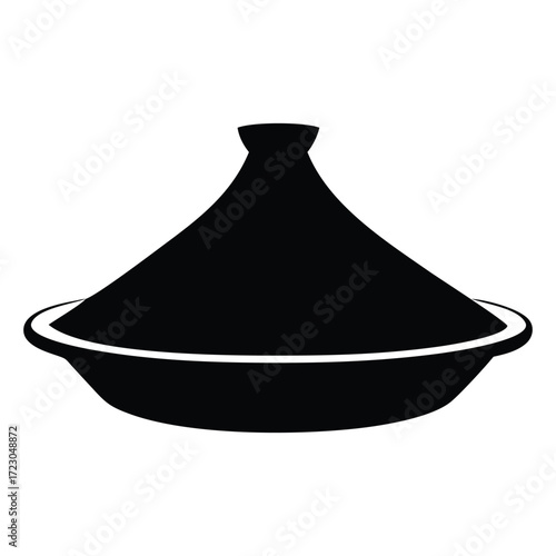 Simple Black Silhouette of a Tagine Pot cooking food