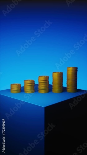 Rising Profits - 3D Money and Success Concept
