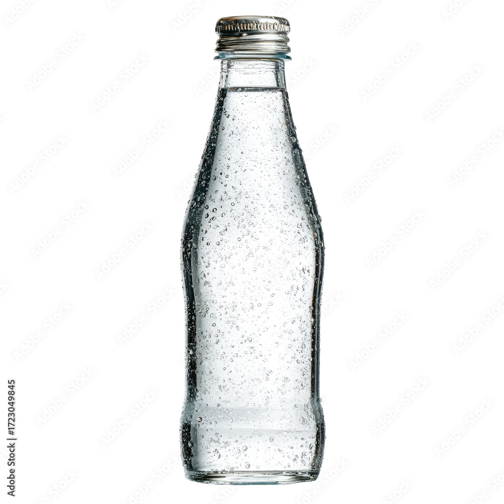 custom made wallpaper toronto digitalClear glass bottle, soda or water style, with a metal cap