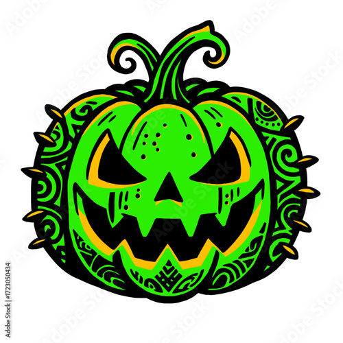 Halloween tatuaje verde.