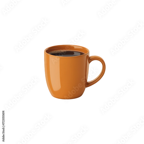 Wallpaper Mural Orange mug filled with dark coffee on black on transparent background Torontodigital.ca