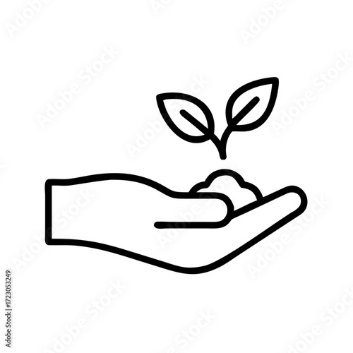 Hand holding seedling with leaves symbolizing zero waste concept  