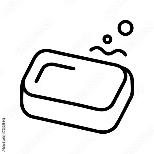 Soap bar illustration with bubbles representing zero waste concept  