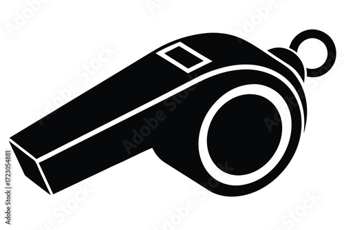 whistle icon silhouette vector illustration