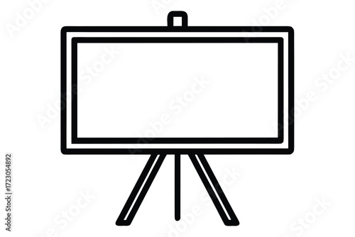 whiteboard icon silhouette vector illustration