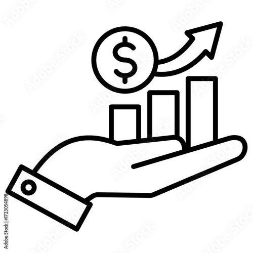 Revenue Growth Outline Icon