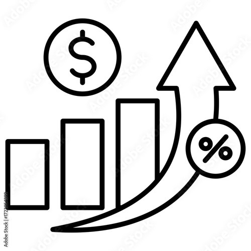 Profit Increase Outline Icon