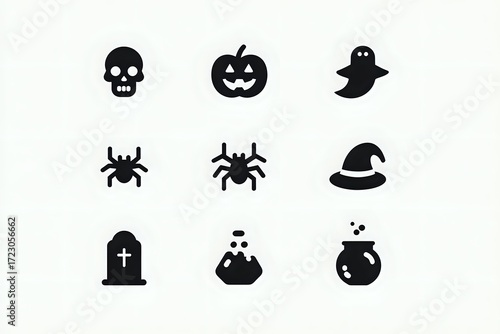Geometric Halloween Icon Design with Sharp Edges