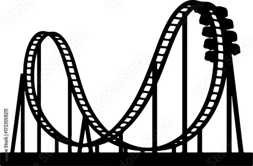 roller coaster silhouette vector illustration