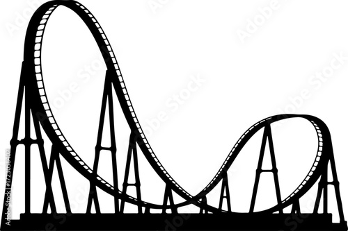 roller coaster silhouette vector illustration