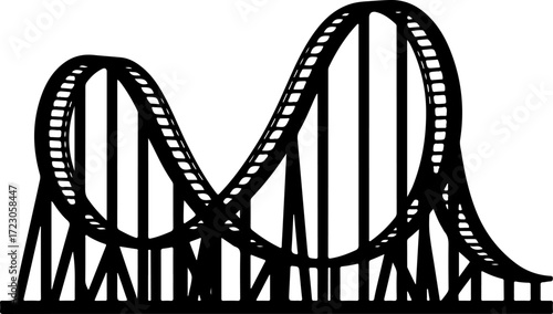 roller coaster silhouette vector illustration