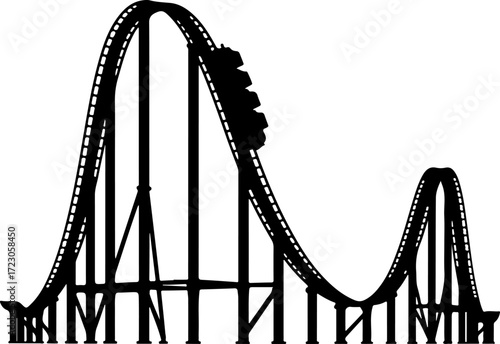 roller coaster silhouette vector illustration