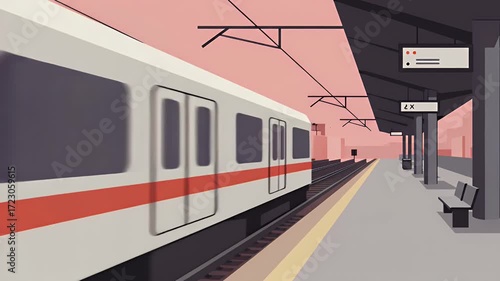 Train Arriving at Platform: A Modern Commuter Scene