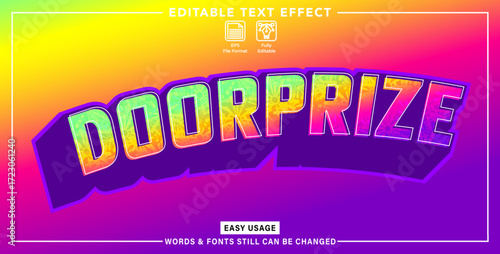 Editable graphic text doorprize style
