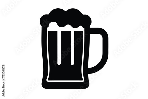 beer mug icon silhouette vector illustration
