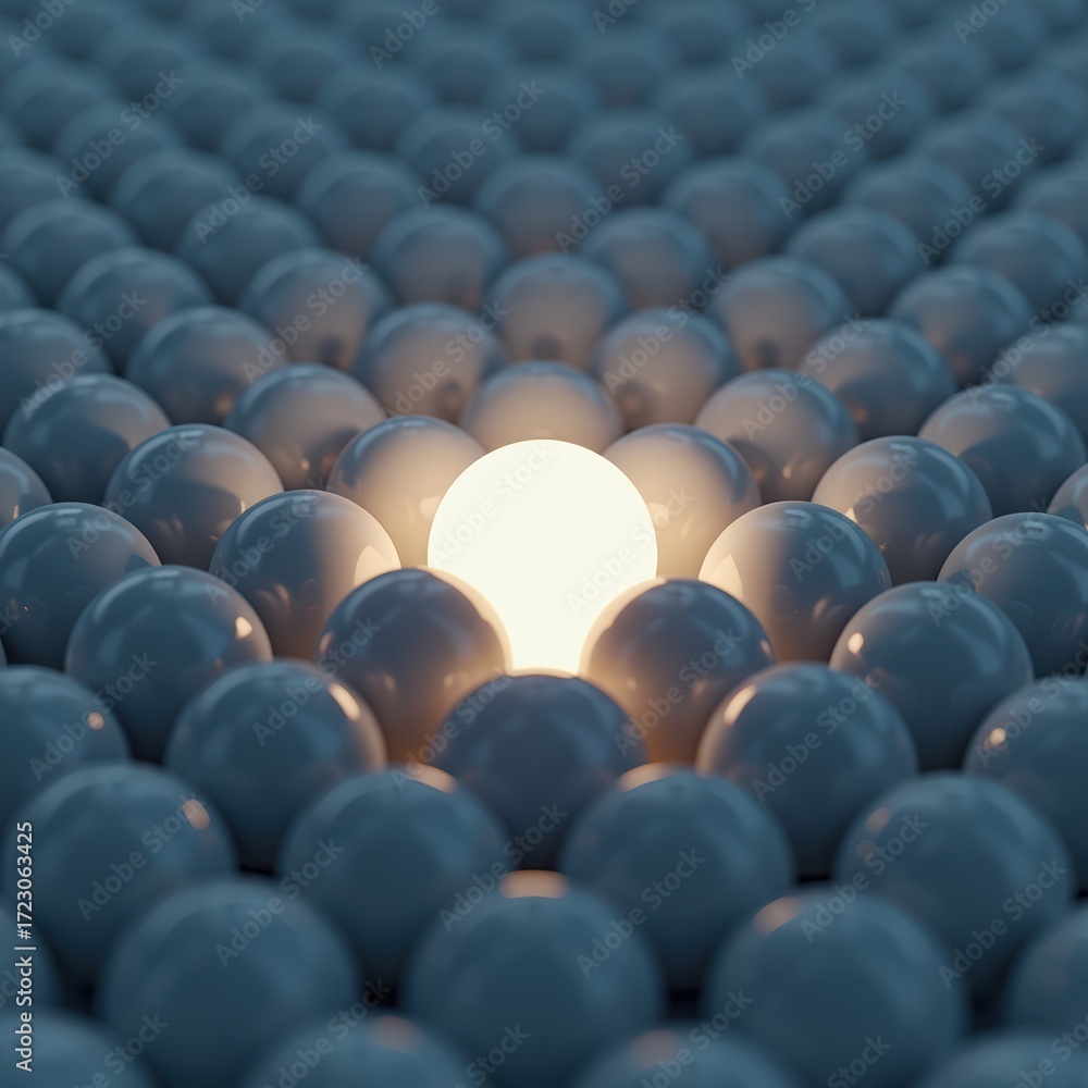 Fototapeta premium Illuminating Sphere Among Obscured Objects