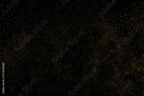 Gold Glitter Texture on Black Background