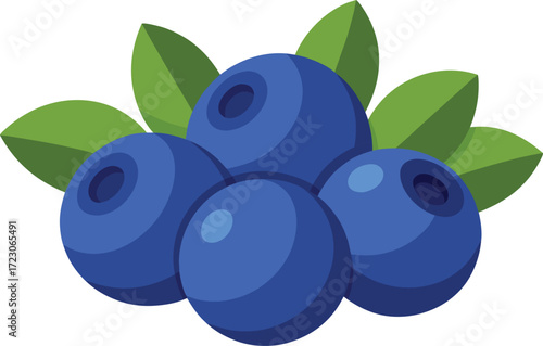 Vibrant cluster of ripe blueberries with natural shine vector illustration for eps download