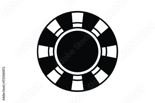 casino chip icon silhouette vector illustration