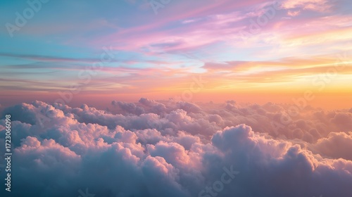 Pink and purple evening clouds background, cinematic lighting with dreamy pastel sky.