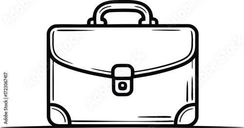 Simple line art illustration of a classic briefcase