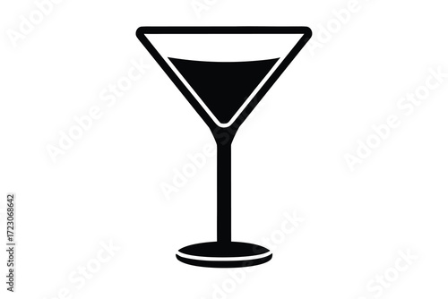 cocktail glass icon silhouette vector illustration