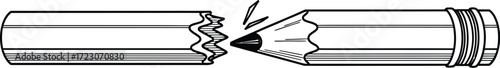 Frustrated artist breaks pencil in anger, symbolizing creative block and despair.