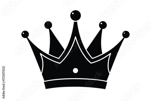 crown icon silhouette vector illustration