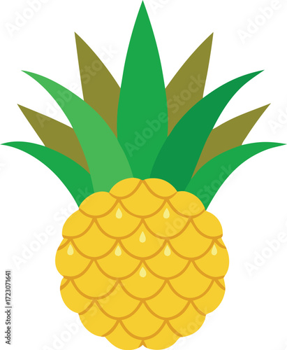Golden textured pineapple illustration vector scalable eps icon tropical fruit