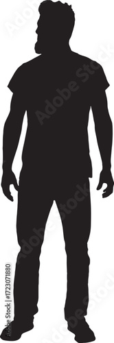 vector,silhouette of a man standing looking away