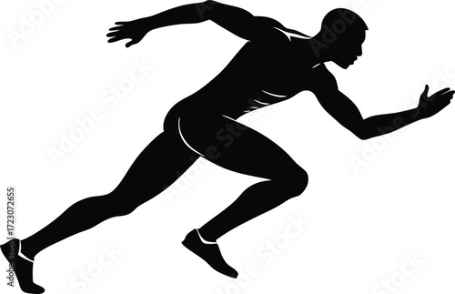 Dynamic man sprint silhouette vector graphic for athletic and sports designs vector