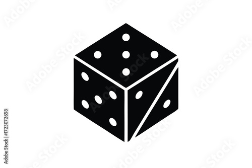 dice icon silhouette vector illustration