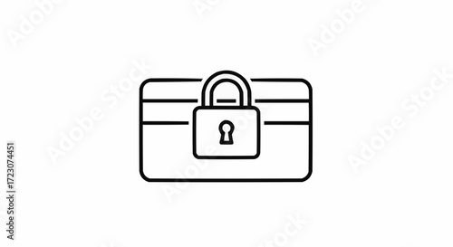 Secure credit card vector illustration icon for financial security and protection