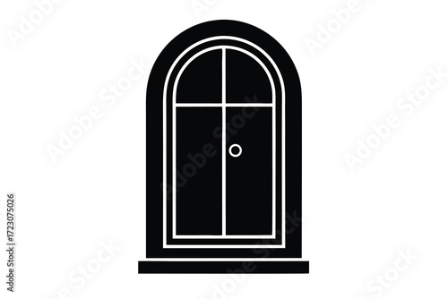 door icon silhouette vector illustration