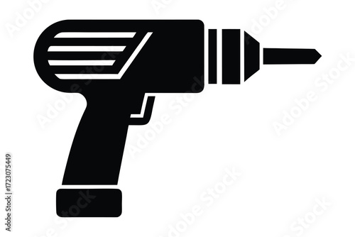 drill icon silhouette vector illustration