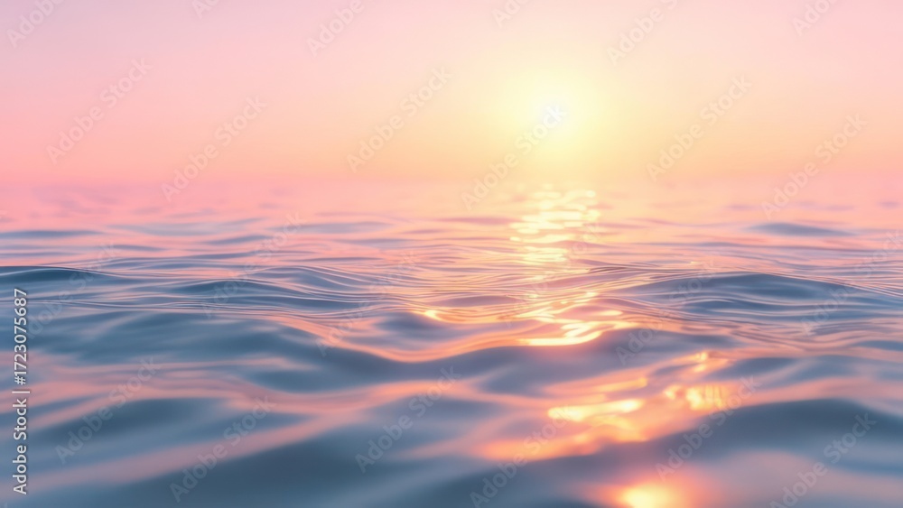 Obraz premium Serene ocean waves shimmer with golden sunset light, creating a tranquil and beautiful natural backdrop for peaceful moments and relaxation.