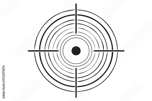Target symbol with concentric circles and crosshairs isolated on Transparent Background