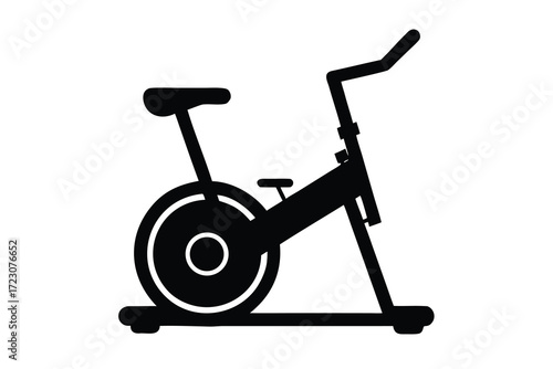 exercise bike icon silhouette vector illustration