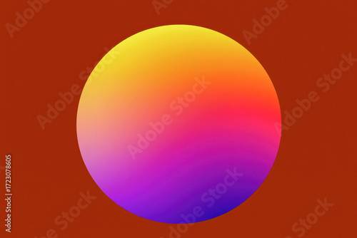 Vibrant Gradient Circle on Deep Maroon Background