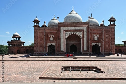 Taj Mahal monumental tomb in Agra India