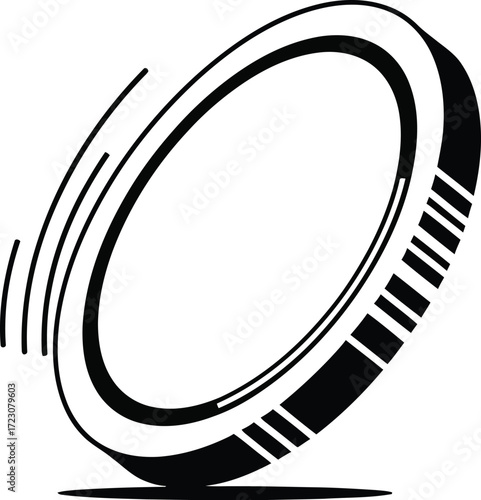 Dynamic illustration of a spinning disc with motion lines, suggesting speed and play